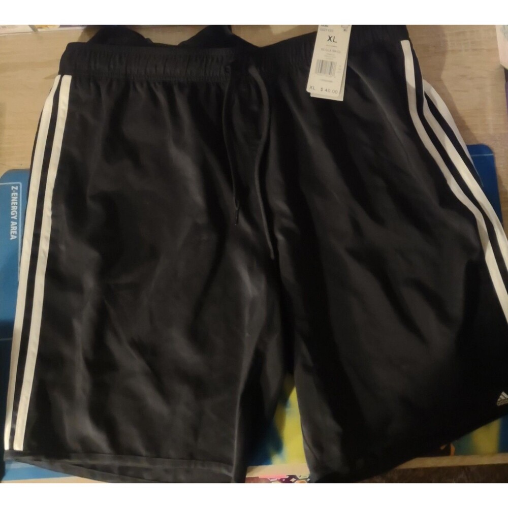 adidas 3-Stripes Swim Shorts Men's Size XL Black White Stripes